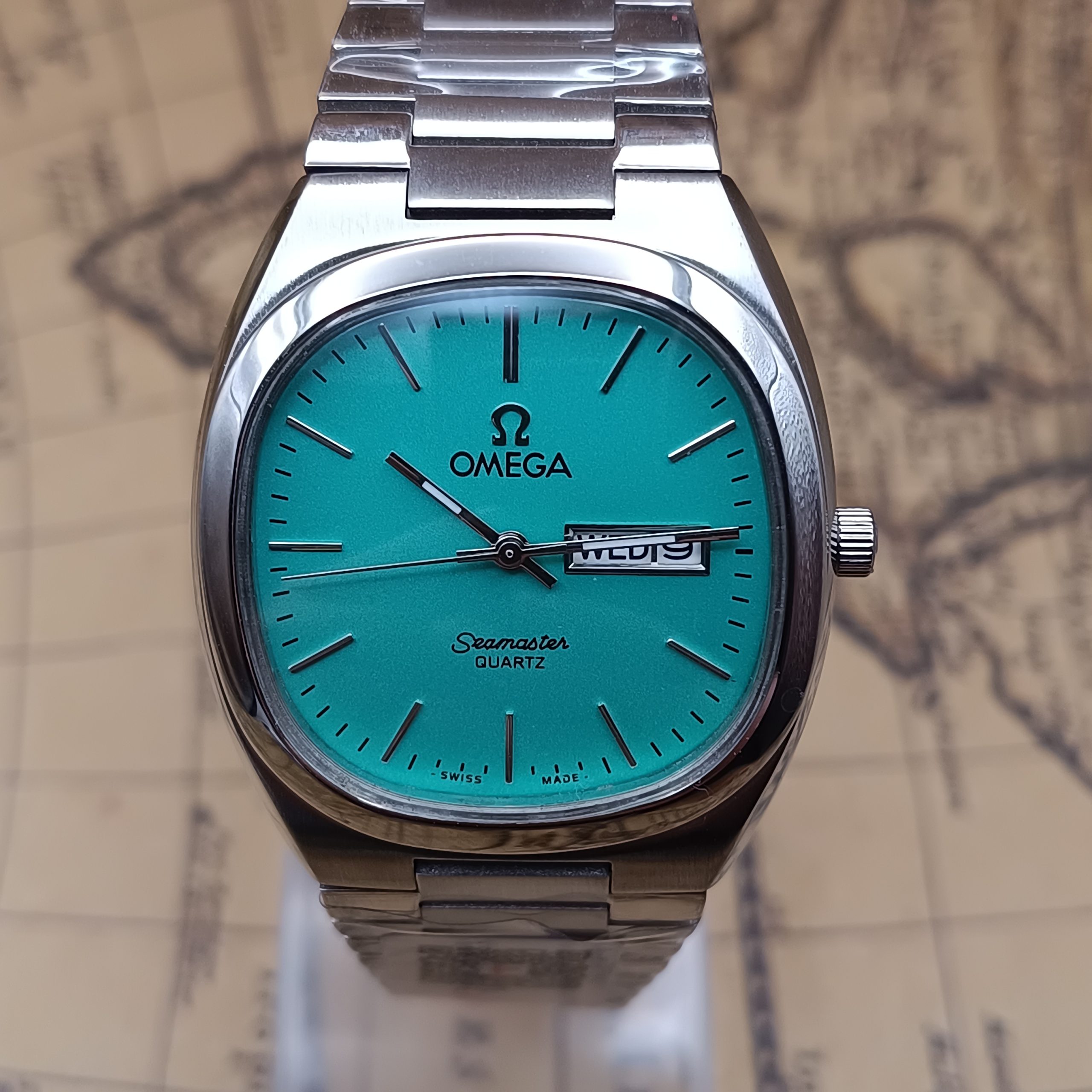 ساعت کلاسیک مردانه امگا سیمستر | Omega Seamaster مربع فیروزهای (ZZ) کد GPZ-4915 - تصویر 13