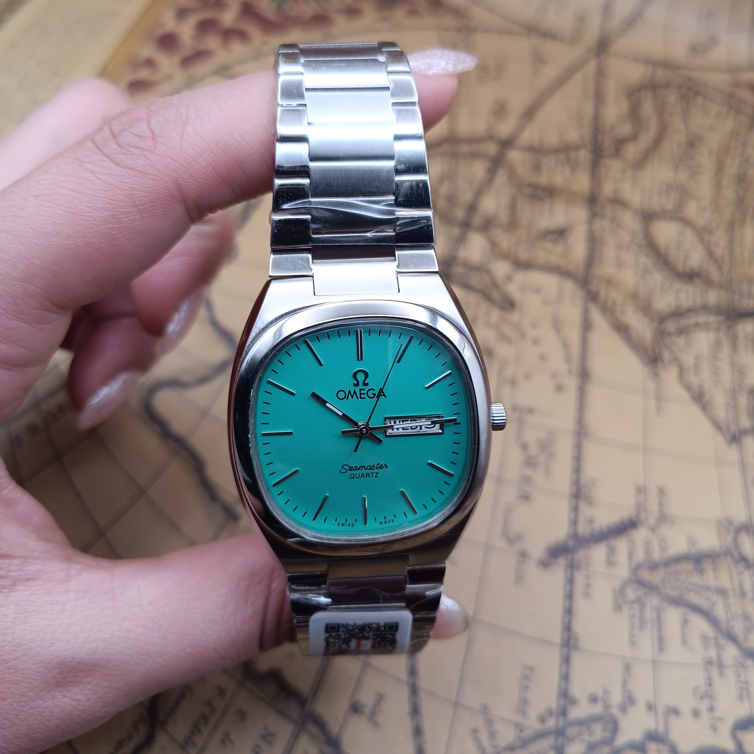 ساعت کلاسیک مردانه امگا سیمستر | Omega Seamaster مربع فیروزهای (ZZ) کد GPZ-4915 - تصویر 14