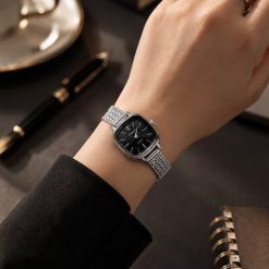 Alternative view of ساعت Casio زنانه مربعی بند حصیری صفحه مشکی (e) کد 8244SX-L