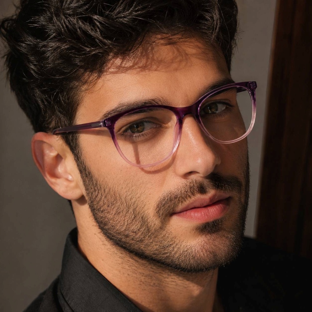 عینک طبی مردانه George Smith رنگ آبی و شفاف کد GL089