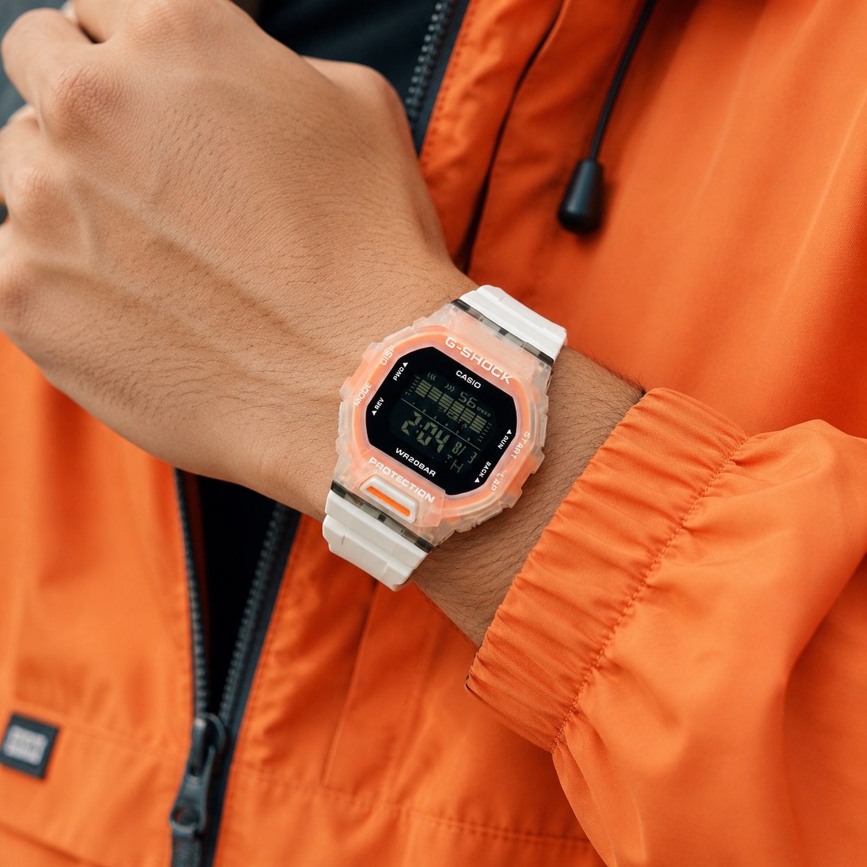 ساعت مردانه G_shock اسپرت طوسی نارنجی wpb کد 8176SX-L (x) - تصویر 3