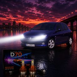 هدلایت MZM مدل D70 با H7 مناسب نور بالا پژو 206 جدید کد HL113