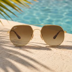 عینک آفتابی زنانه Rayban رنگ طلایی کد GL032 - تصویر 3