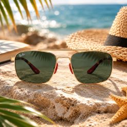 عینک آفتابی زنانه Rayban رنگ طلایی کد GL033 - تصویر 3