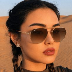 عینک آفتابی زنانه Rayban رنگ طلایی کد GL032