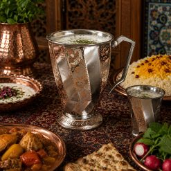 پارچ مسی کروم تراش طرح پیچی (NF)