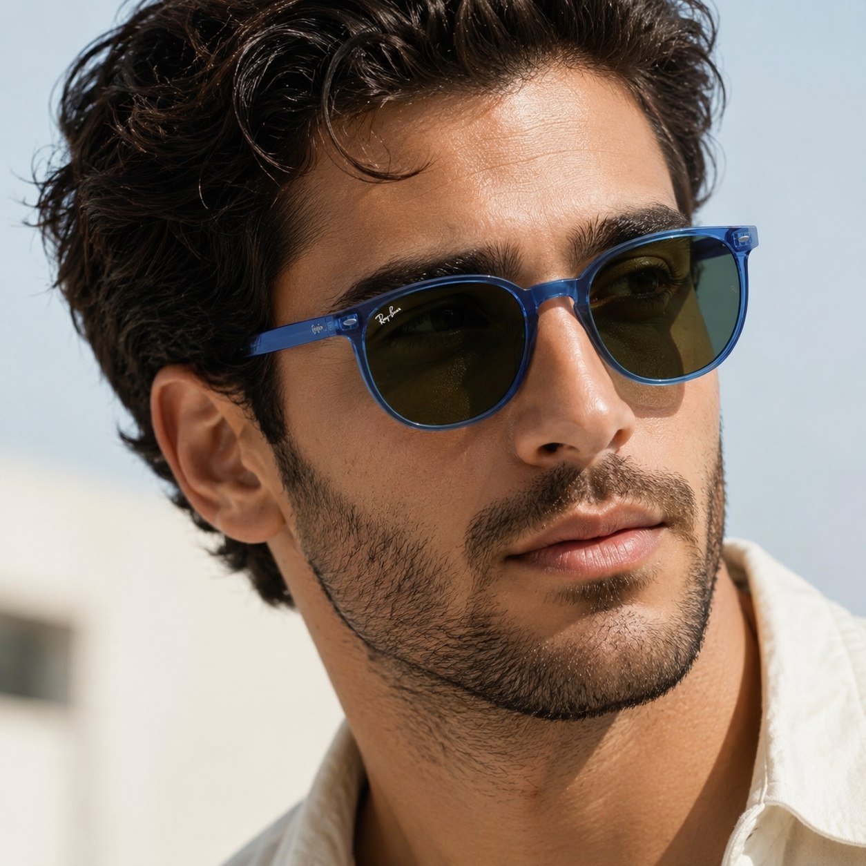 عینک آفتابی مردانه Rayban رنگ آبی کد GL058