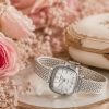 ساعت زنانه Casio | کاسیو بند حصیری مربعی رنگ silver - نقره‌ای (e) کد GPZ-8223 (x)