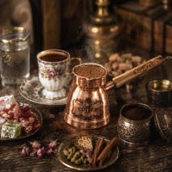 Alternative view of قهوه جوش مسی دسته چوبی سایز متوسط (NF)