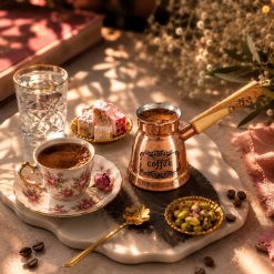قهوه جوش مسی دسته چوبی سایز کوچک (NF)