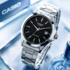 ساعت کلاسیک مردانه مدل کاسیو | CASIO صفحه گرد رنگ نقره‌ای و مشکی کد XL-14196M