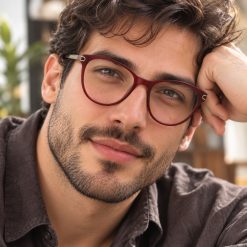 عینک طبی مردانه Sezar رنگ زرشکی کد GL121