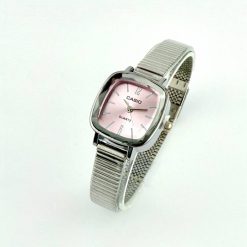 ساعت مچی زنانه کاسیو سیلور و صورتی صفحه مربع با بند کشویی (e) کد XL-8502M - تصویر 3