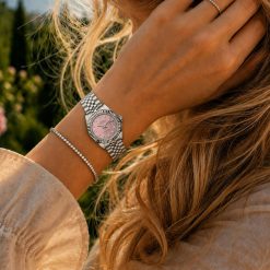 Alternative view of ساعت مچی زنانه rolex دیت جاست سیلور صفحه کالباسی (e) کد 8540SX-L