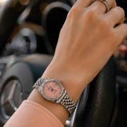 Alternative view of ساعت رولکس زنانه دیت جاست سیلور صفحه کالباسی (e) کد GPZ-8562