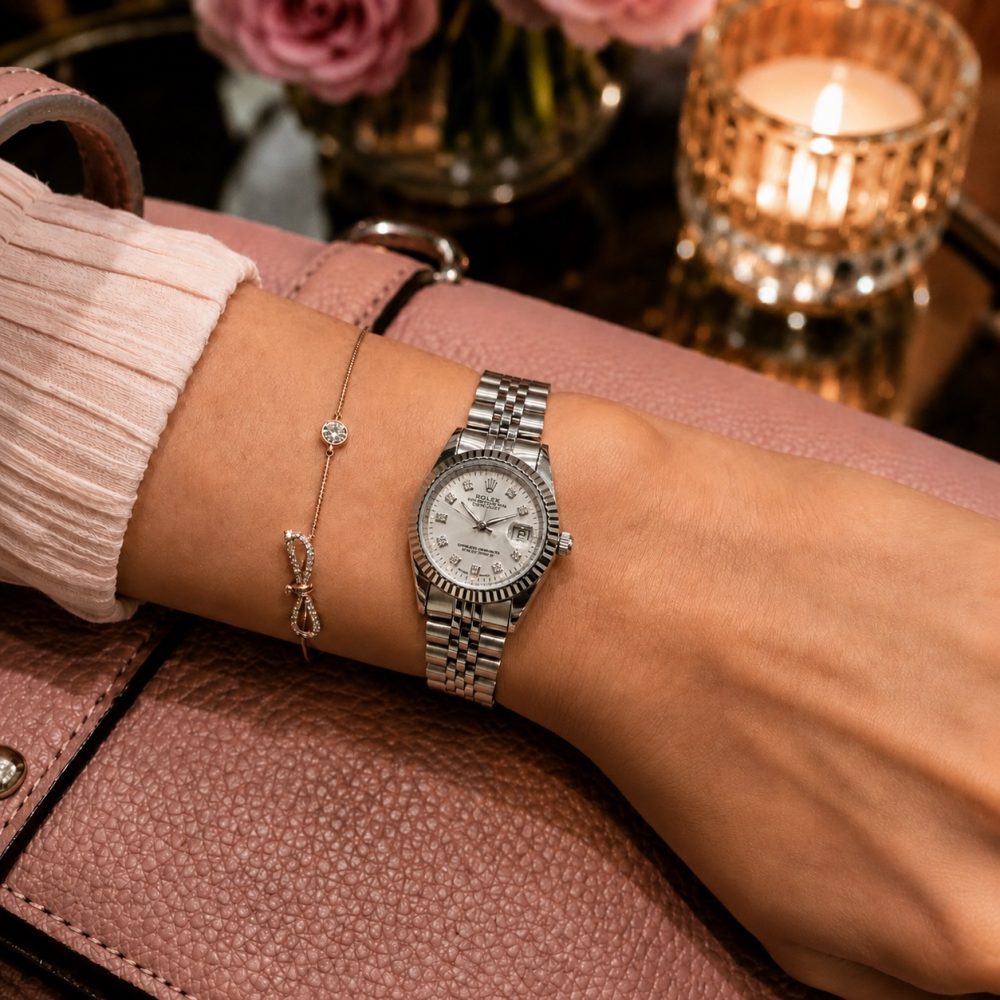 ساعت rolex زنانه دیت جاست نقرهای_سیلور (e) کد 0023A-8504 - تصویر 3