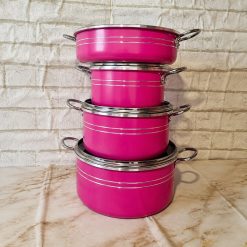 ست قابلمه ۷ پارچه (7 تکه) گرانیتی صورتی (AH) کد GH009 - تصویر 4