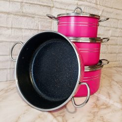 ست قابلمه ۷ پارچه (7 تکه) گرانیتی صورتی (AH) کد GH009 - تصویر 3