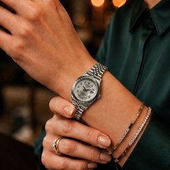 ساعت مچی زنانه رولکس دیت جاست سیلور (e) کد XMA-8572