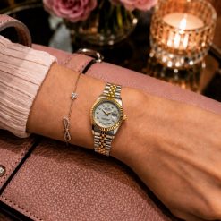 ساعت مچی زنانه rolex دیت جاست سیلور طلایی (e) کد 8511SX-L (x1)