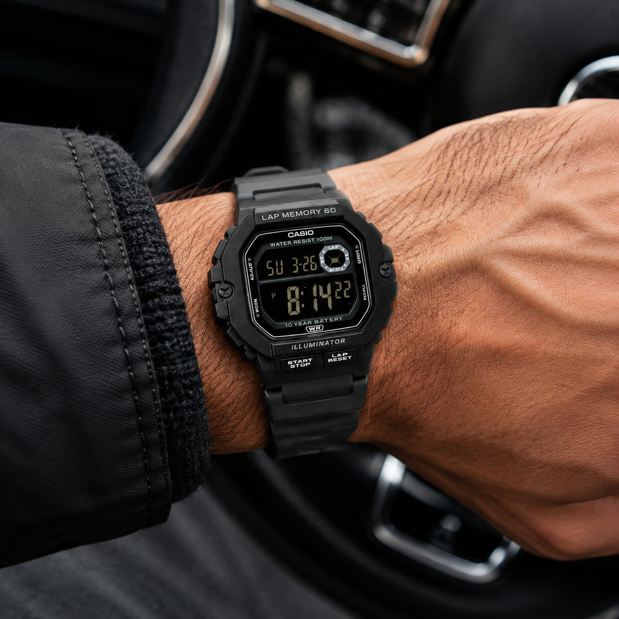 ساعت مردانه جی شاک مشکی بند نوک مدادی G_SHOCK کد XL-7501M (x) - تصویر 3