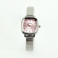 ساعت مچی زنانه کاسیو سیلور و صورتی صفحه مربع با بند کشویی (e) کد XL-8502M - تصویر 4