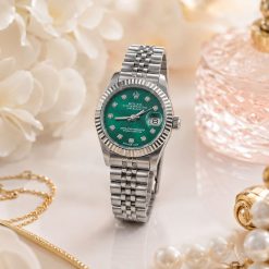 ساعت رولکس زنانه دیت جاست | Date JUST سیلور سبز (e) کد GPZ-14092