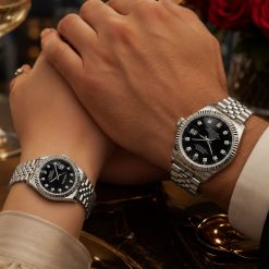 ساعت ست رولکس دیت جاست DATE JUST سیلور مشکی کد W1011