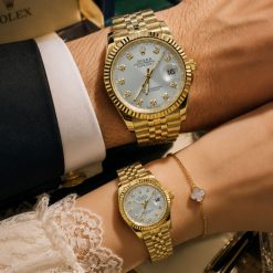 ساعت ست رولکس دیت جاست DATE JUST طلایی صفحه سفید کد W817