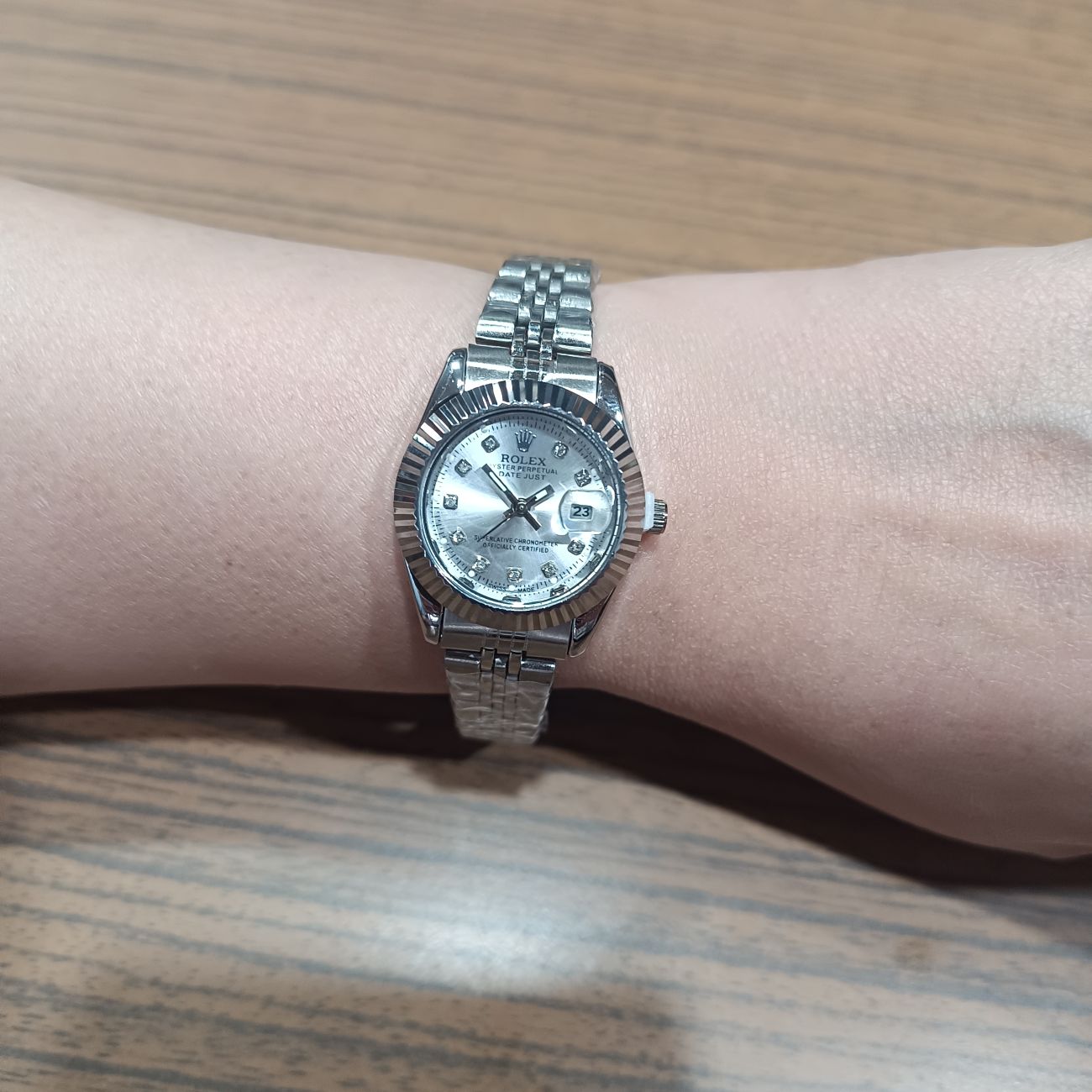 ساعت رولکس زنانه سری دیت جاست سیلور بند فلزی (e) کد XRN-8538 (x) - تصویر 7