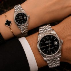 ساعت ست رولکس دیت جاست Oyester Perpetual نقرهای مشکی کد W1086