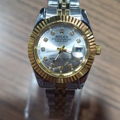 ساعت رولکس زنانه سری دیت جاست سیلور طلایی بند فلزی (e) کد XRN-8578 - تصویر 6