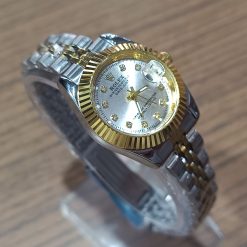 ساعت رولکس زنانه سری دیت جاست سیلور طلایی بند فلزی (e) کد XRN-8578 - تصویر 7
