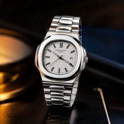 ساعت مچی مردانه پتک فیلیپ Patek Philippe براق نقرهای و سفید بند فلزی کد 14143SX-L