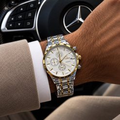 ساعت مردانه کورنوگراف کاونت نقره ای طلایی صفحه سفید (ZZ) کد W1631