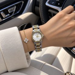 ساعت زنانه کاونت 6 ضلعی طلایی نقره ای صفحه سفید (ZZ) کد W1650