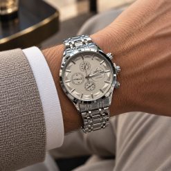 ساعت مردانه کورنوگراف کاونت نقره ای صفحه بژ (ZZ) کد W1627