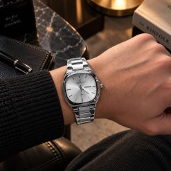 ساعت کلاسیک مردانه مربع کاونت رنگ نقره ای (ZZ) کد 5457XL-QM