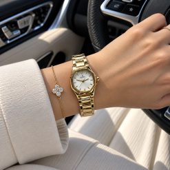 ساعت زنانه کاونت 6 ضلعی طلایی صفحه سفید (ZZ) کد W1644