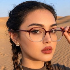 عینک طبی زنانه KOENCB زرشکی و شفاف کد GL198