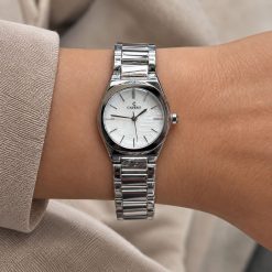 ساعت زنانه کاونت گرد نقره ای صفحه سفید (ZZ) کد W1705