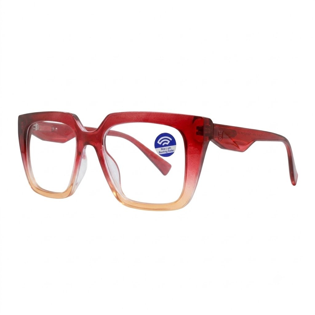 عینک طبی مردانه David Jacobs قرمز کرم کد GL206 - تصویر 5