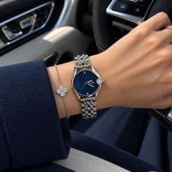 ساعت زنانه کاونت گرد نقره ای صفحه سورمه ای (ZZ) کد W1641