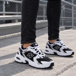 کتانی اسپرت زنانه مدل New Balance 530 رنگ مشکی و سفید کلاسیک کد CAA-1900 (x)