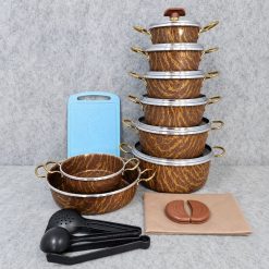 سرویس قابلمه 21 پارچه گرانیتی موکا ماموت مدل ماربل (AF) کد LGH011 - تصویر 3