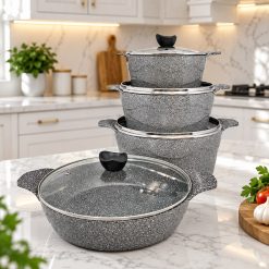 سرویس قابلمه 8 پارچه چدن گرانیت طوسی دالغا (AF) کد LGH028