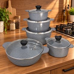 سرویس قابلمه 10 پارچه چدن طوسی گرانیت دالغا (AF) کد LGH030