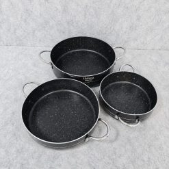 سرویس تابه 3 پارچه رنگ مشکی دودسته هلنا مدل کلاسیک (AF) کد LGH054 - تصویر 5