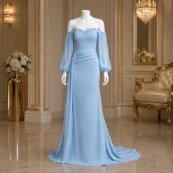 لباس مجلسی زنانه مدل ژانت رنگ آبی (j) کد LB176