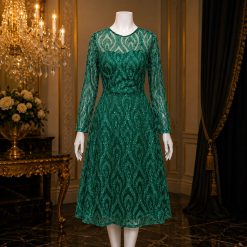 لباس مجلسی زنانه مدل باوان رنگ سبز (j) کد LB118